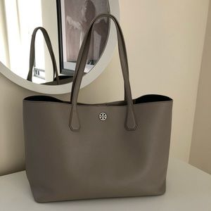 Tory Burch Gray Leather Perry Tote